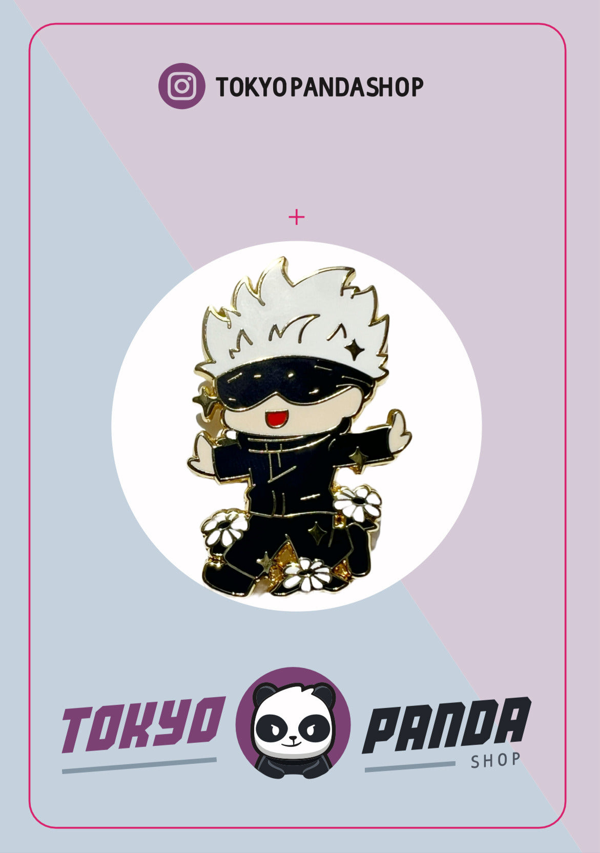 Jujutsu Kaisen Gojo Satoru with Flower Enamel Pin