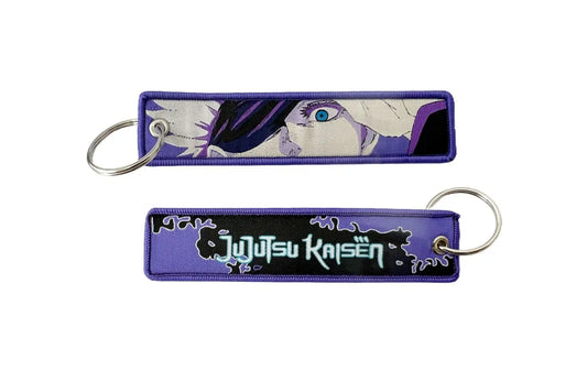 Japanese Anime Jujutsu Kaisen Satoru Gojo Fabric Keychain Embroidered 1 pcs