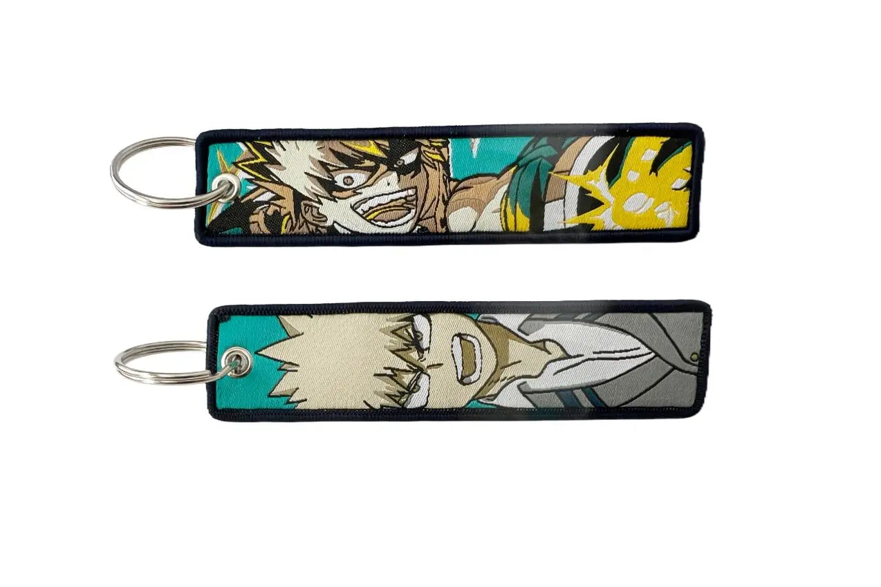 Japanese Anime My Hero Academia Katsuki Bakugo Fabric Keychain Embroidered 1 pcs Fabric Keychain Embroidered 1 pcs