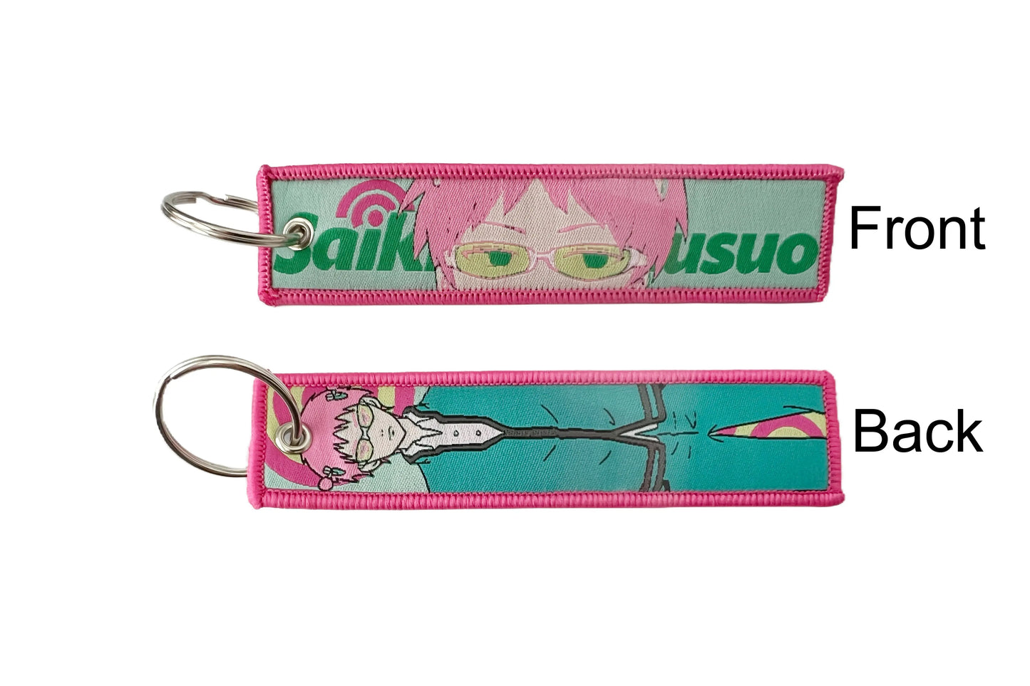 Japanese Manga Psychic Powers Fabric Keychain Embroidered 1 pcs