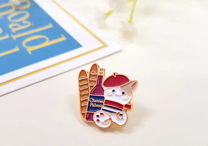 France Artist Cat Enamel Pin Badge