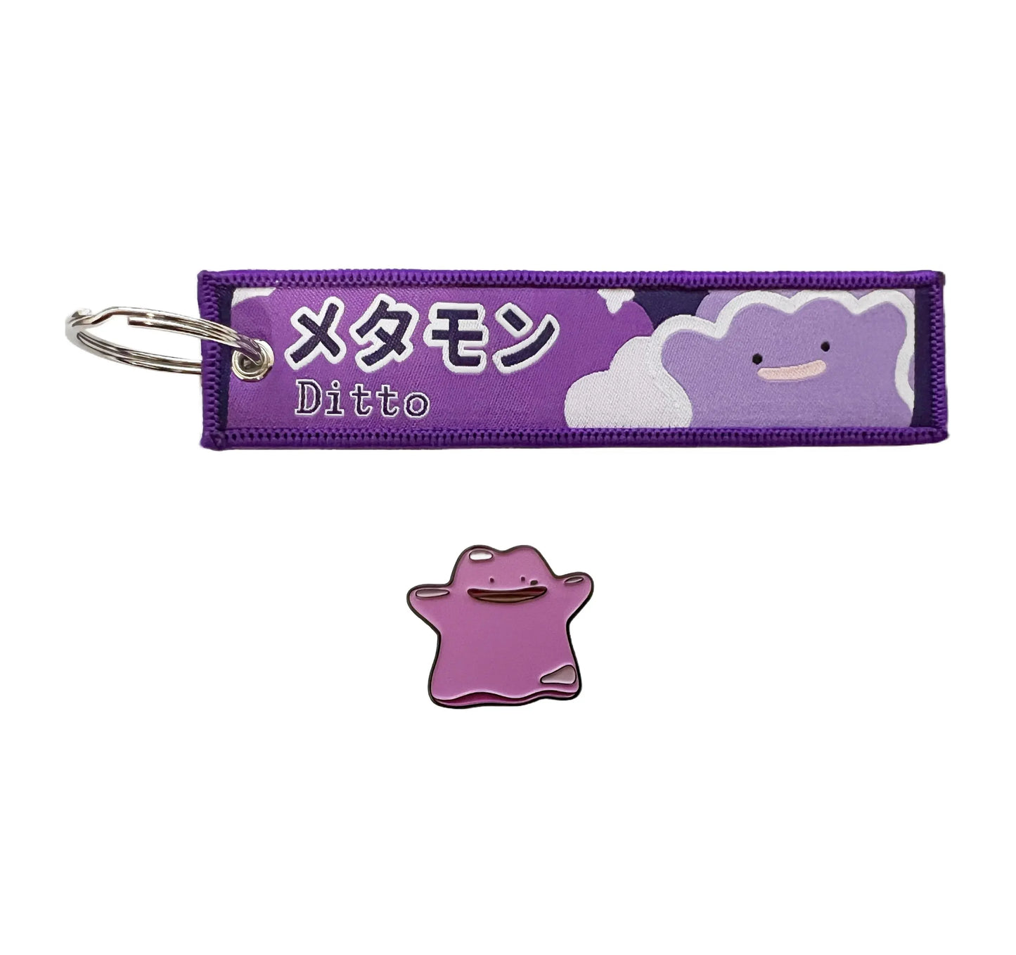 Japanese Pokemon Ditto Purple Themed Set Of One Embroidered Fabric Key japanese-pokemon-ditto-purple-themed-set-of-one-embroidered-fabric-key