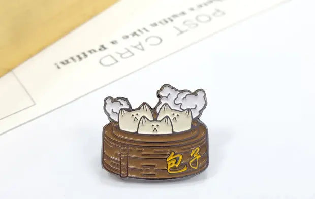 Mandu Cat Enamel Pin Badge