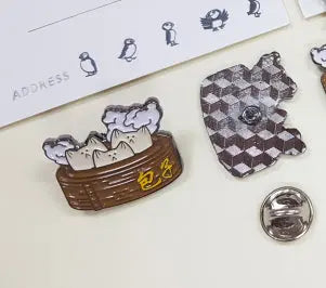 Mandu Cat Enamel Pin Badge